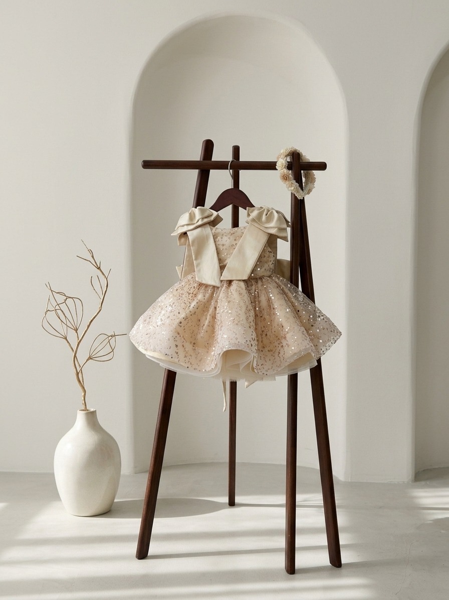 Vestido champagne 1-2 Años