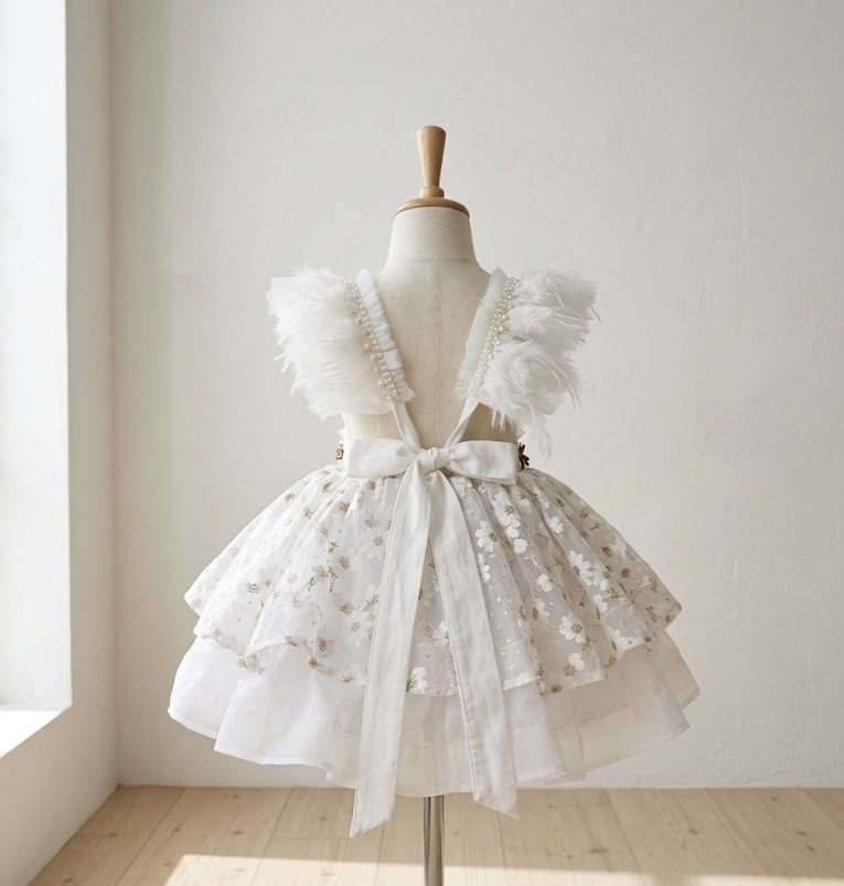 Vestido blanco rositas Amalia