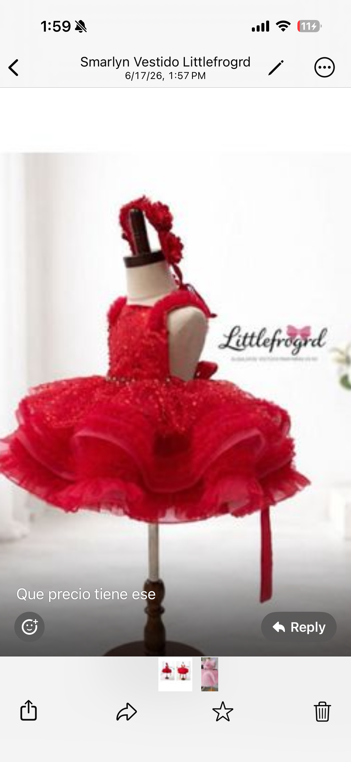 Vestido rojo Brillitos Lov